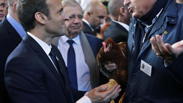Emmanuel Macron auf der Landwirtschaftsmesse Salon de l&#039;Agriculture in Paris.