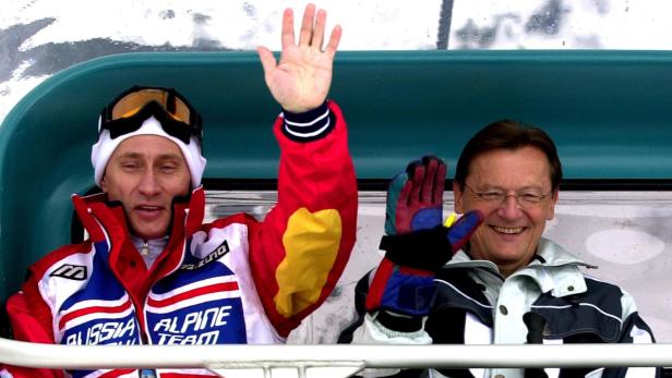 Putin und Schüssel 2001 in St. Anton