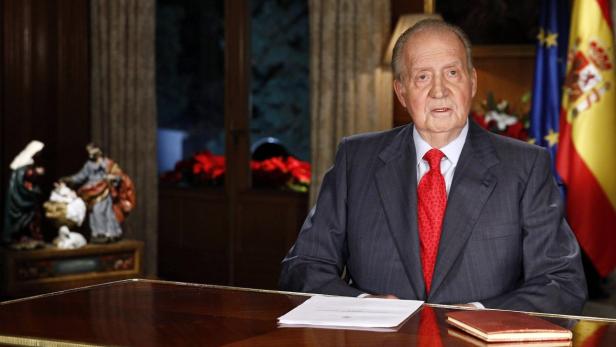 Der spanische König Juan Carlos bei seiner traditiollen Weihnachtsansprache. Die Rede wurde im katalonischen Staatsfernsehen nicht ausgestrahlt.