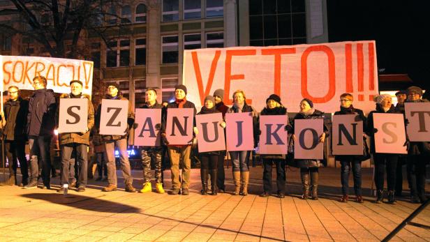 Umstrittene Justizreform in Polen: Protest gegen den befürchteten Durchgriff der Politik auf die Justiz.