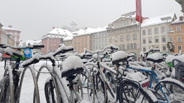 In Graz gab es viel Neuschnee