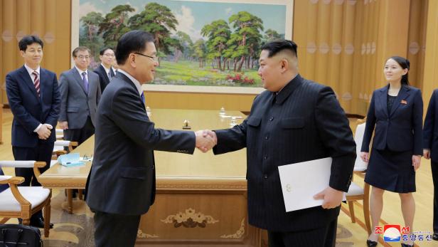 Kim Jong Un mit Chung Eui-yong