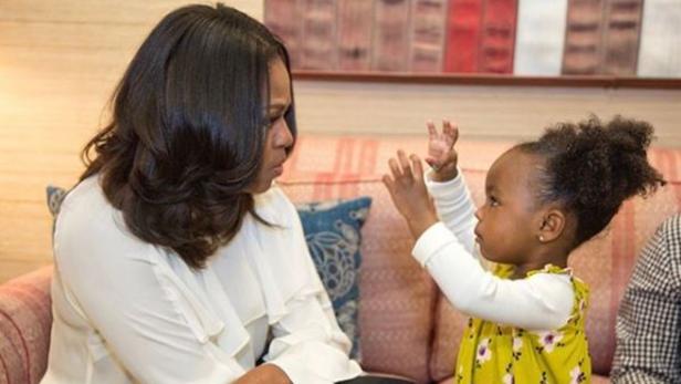 Michelle Obama mit der kleinen Parker