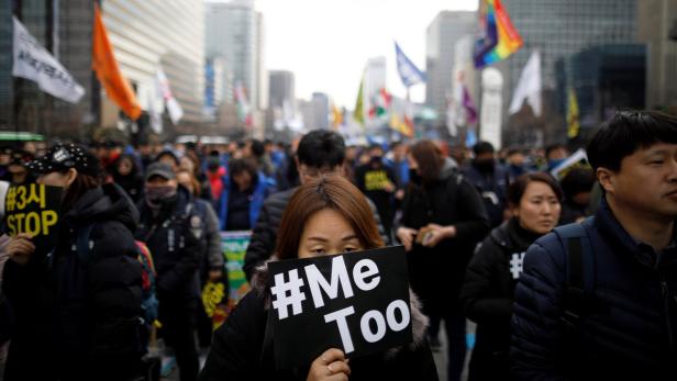 Aufnahme vom MeToo-Protestmarsch in Seoul am gestrigen Weltfrauentag.