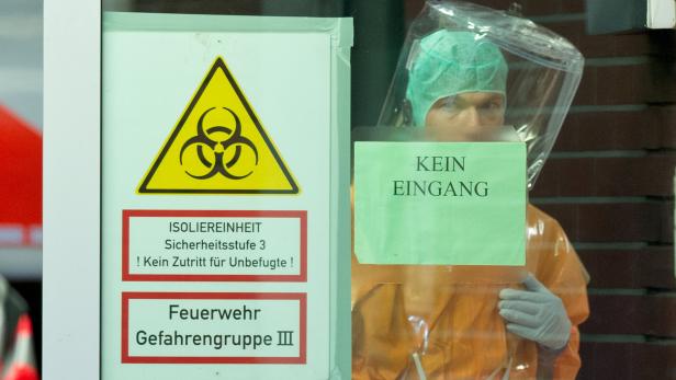 Isolierstation für eine Ebola-Patienten 2014 in Frankfurt am Main.
