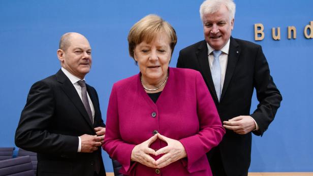 Olaf Scholz, Angela Merkel und Horst Seehofer