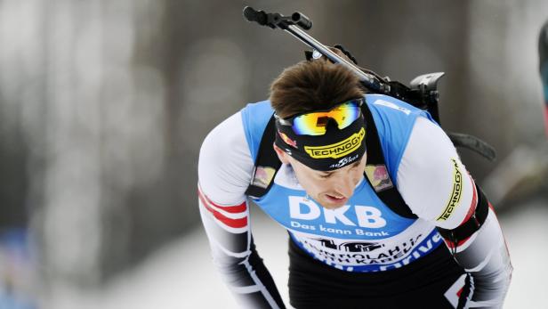 Biathlon - IBU Biathlon World Cup - Men&#039;s 15km Mass Start - Kontiolahti, Finland - March 11, 2018 - Julian Eberhard of Austria reacts. LEHTIKUVA/Martti Kainulainen via REUTERS ATTENTION EDITORS - THIS IMAGE WAS PROVIDED BY A THIRD PARTY. NO THIRD PARTY SALES. NOT FOR USE BY REUTERS THIRD PARTY DISTRIBUTORS. FINLAND OUT. NO COMMERCIAL OR EDITORIAL SALES IN FINLAND.