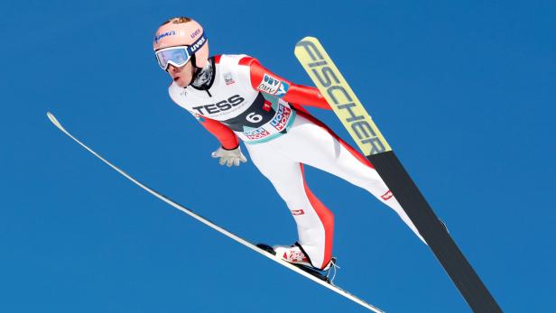 Ski Jumping - FIS World Cup - Men&#039;s Team - Vikersund, Norway - March 17, 2018. Stefan Kraft of Austria in action. NTB Scanpix/Terje Bendiksby via REUTERS ATTENTION EDITORS - THIS IMAGE WAS PROVIDED BY A THIRD PARTY. NORWAY OUT. NO COMMERCIAL OR EDITORIAL SALES IN NORWAY.