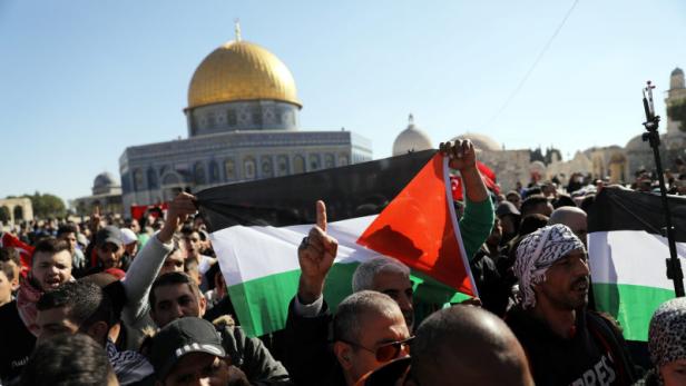 Felsendom:Palästinenser-Demo gegen US-Politik