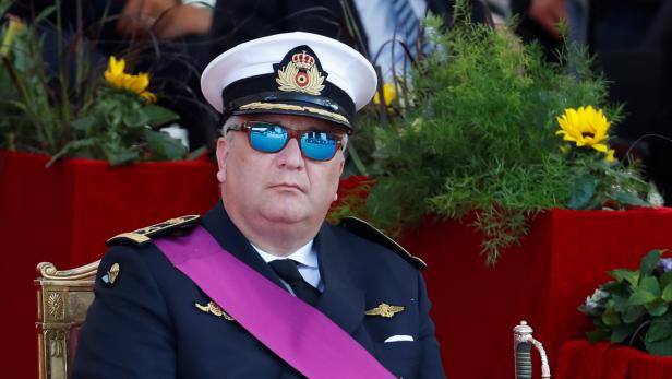 Belgium's Prince Laurent attends the traditional military parade in front of the Royal Palace on Belgian national day in Brussels