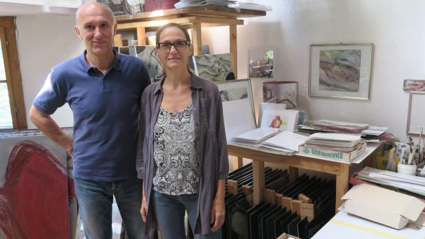 Kainz und Kilianowitsch in ihrem Atelier in Pramet