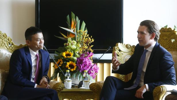 Kurz traf Alibaba-Chef Jack Ma am Rande des Boao-Forums in Hainan