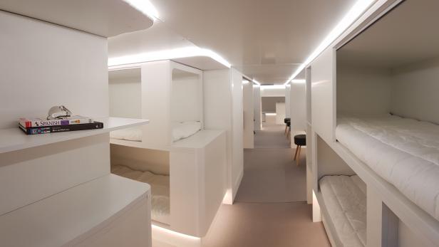 Airbus plant Schlafplätze im Frachtraum