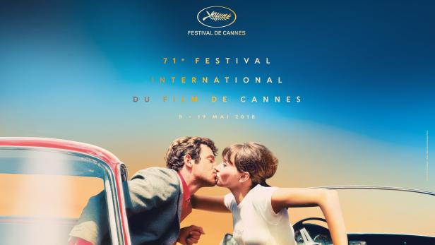 Das offizielle Cannes-Poster mit Jean-Paul Belmondo und Anna Karina in "Pierrot le Fou"