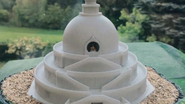 Ein Modell des Stupa.