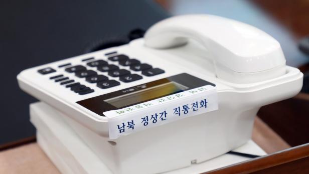 Telefonapparat am Sitz des südkoreanischen Präsidenten in Seoul