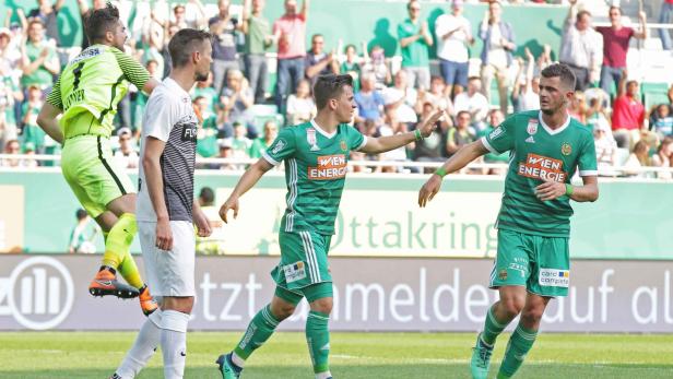 Matchwinner: Murg (Mi.) brachte Rapid mit zwei Toren auf die Siegerstraße.