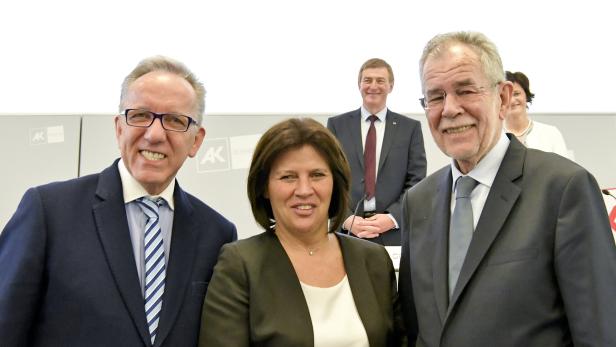 Kaske und Anderl mit Bundespräsident Van der Bellen