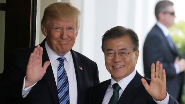 Trump und Moon bei einem Treffen im Juni 2017.