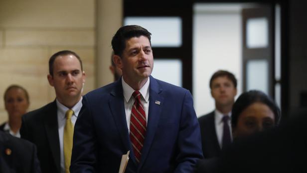 US-Sprecher des Repräsentantenhauses Ryan kommt zu einer geheimen Unterrichtung von Kongressmitgliedern zur Wahlsicherheit in Washington an.