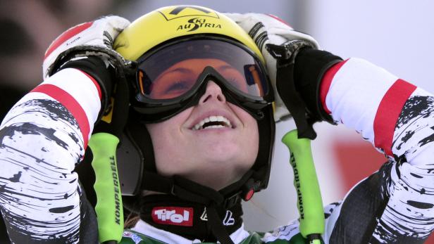 Glückskind: Anna Fenninger freut sich in Lienz über ihren fünften Weltcupsieg, den ersten in der laufenden Olympia-Saison.