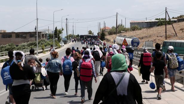 Ende Mai 2018: Flüchtlinge kommen auf der griechischen Insel Lesbos an.