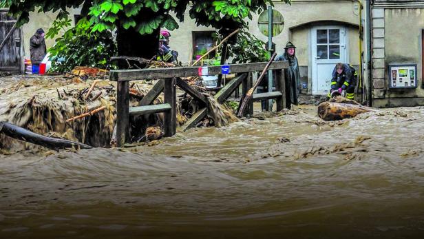 Ein Ortsteil von St. Lorenzen am Wechsel wurde überschwemmt