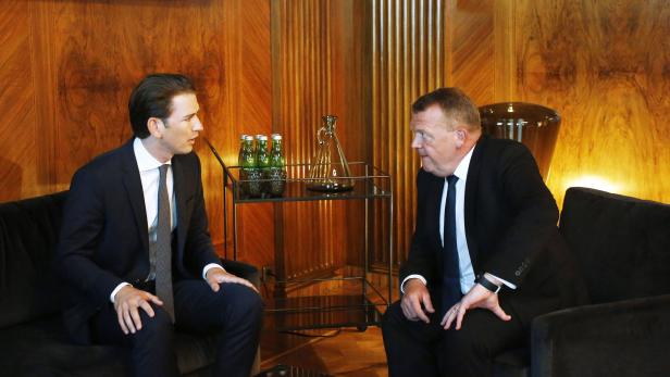 Bundeskanzler Sebastian Kurz traf seinen dänischen Amtskollegen Lars Lokke Rasmussen am 15. Mai 2018 in Wien.
