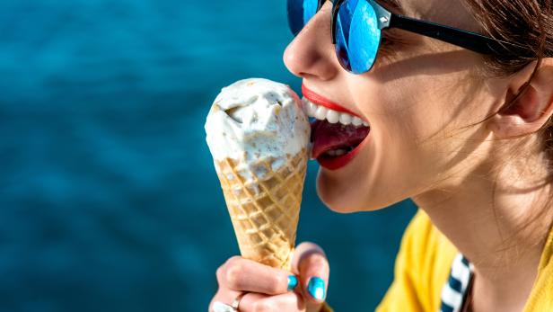 Woman with ice cream