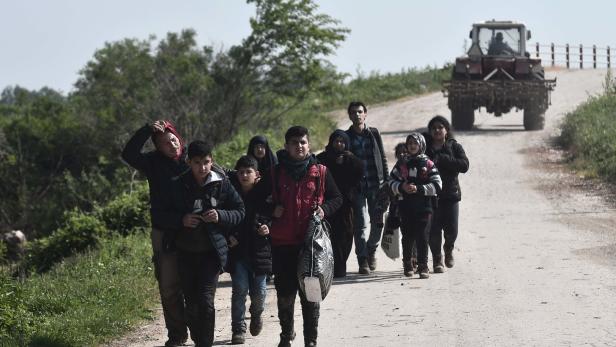 Syrische Flüchtlinge nahe der türkisch-griechischen Grenze