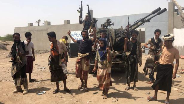 Von Saudi-Arabien geführte Pro-Regierungskämpfer im Jemen.