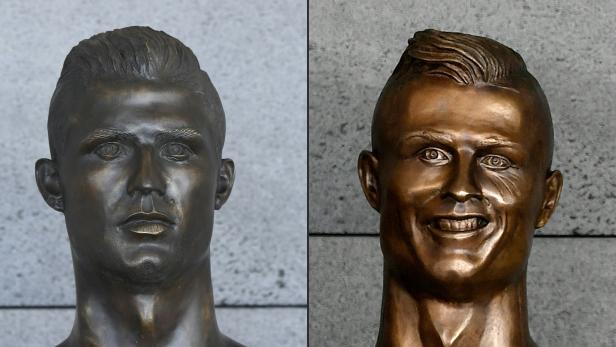 Verhunzte Ronaldo-Statue jetzt mit neuem Gesicht