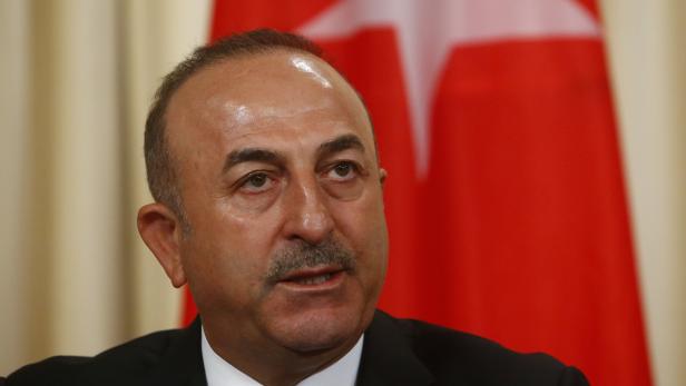 FILE PHOTO: Turkish Foreign Minister Mevlut Cavusoglu speaks during a press conference