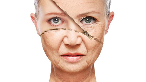 concept skin aging. anti-aging procedures, rejuvenation, lifting, of facial skin