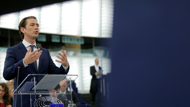 Kurz im EU-Parlament: Mittelfristig wieder Europa ohne Grenzen