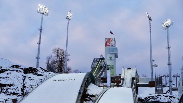 Olympiaschanze I: In Sotschi wird 2014 um Medaillen gesprungen.