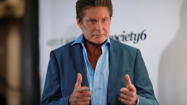 Actor Hasselhoff poses at a tribute event "Extraordinary: Stan Lee" at the Saban Theatre in Beverly Hills