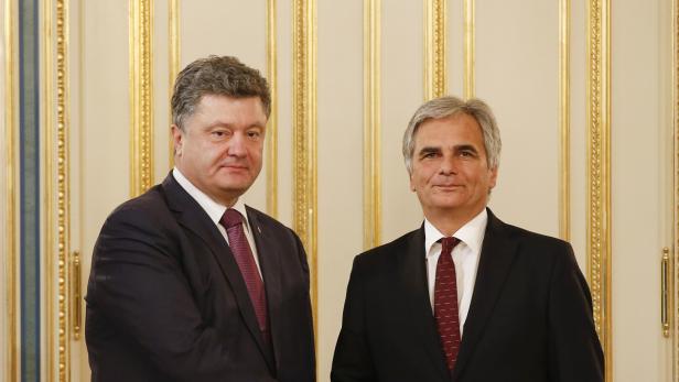 Bundeskanzler Werner Faymann und der ukrainische Präsident Petro Poroschenko