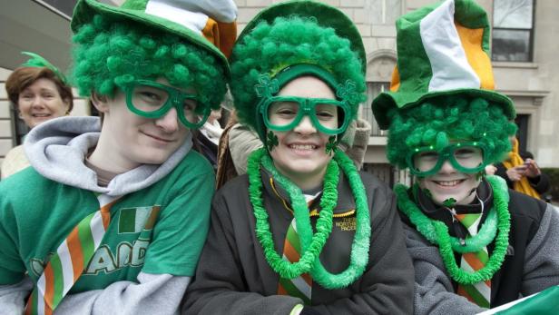 People watch the St. Patrick's Day Parade in New Y