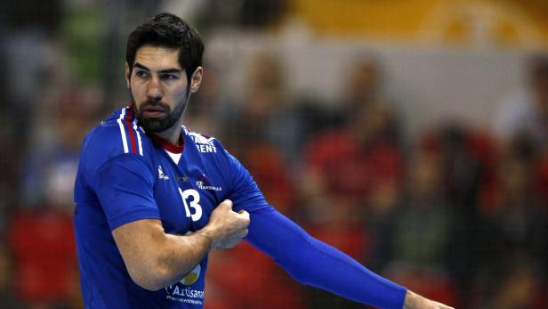 France's Karabatic looks on during their Men's Han