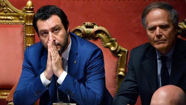Lega-Chef Salvini im italienischen Parlament