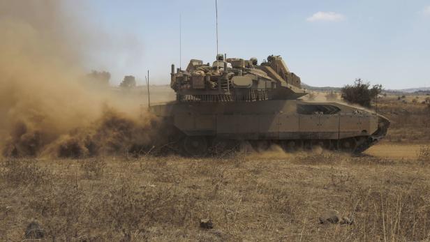 Israelischer Panzer auf den Golan-Höhen.