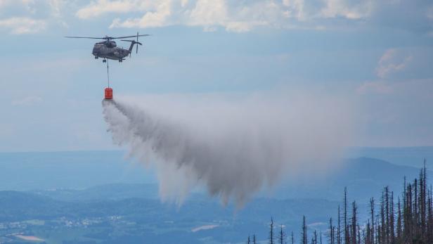 Waldbrandübung mit 1000 Einsatzkräften im Dreiländereck Österreich, Deutschland und Tschechien im Sommer 2017