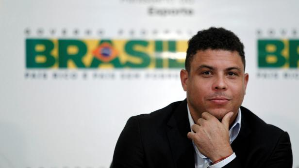FILE PHOTO: Ronaldo speaks during a news conference about the update on preparations for the 2014 World Cup, in Brasilia