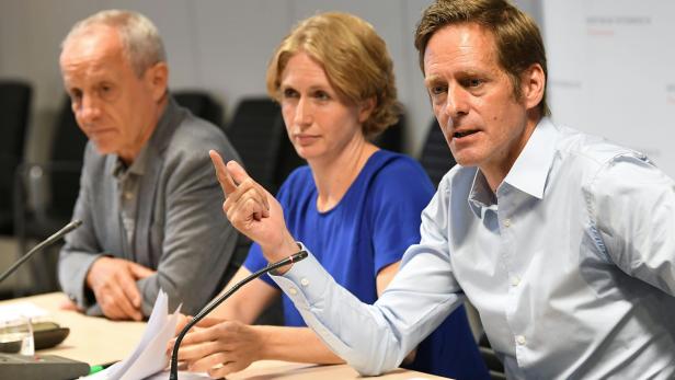 Peter Pilz, Stephanie Krisper (Neos) und Jan Krainer (SPÖ)