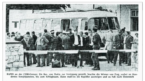 Vor 50 Jahren wurden die Rapid-Kicker mit dem Bus an die Grenze gebracht.