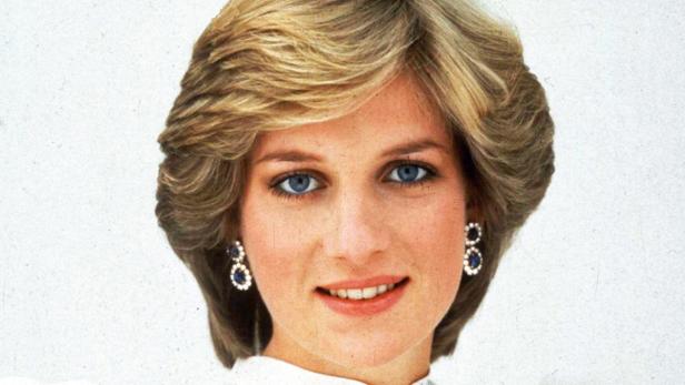 Ein Porträt von Prinzessin Diana mit blonden Haaren und blauen Augen.
