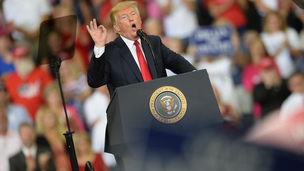 US-PRESIDENT-TRUMP-HOLDS-"MAGA"-RALLY-IN-EVANSVILLE,-INDIANA