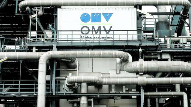 Pipes are pictured at the refinery of Austrian oil and gas group OMV in Schwechat