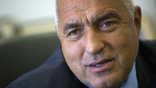 Borisov, leader of centre-right GERB party, speaks